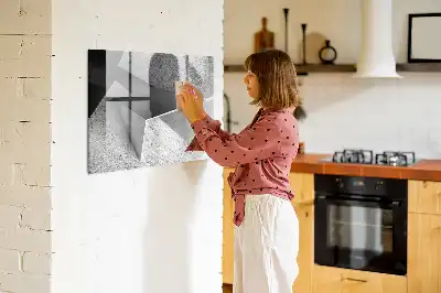 Lavagna magnetica per disegnare modello astrazione di triangoli