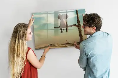 Lavagna magnetica per scrivere decorazione con elefante sull'albero