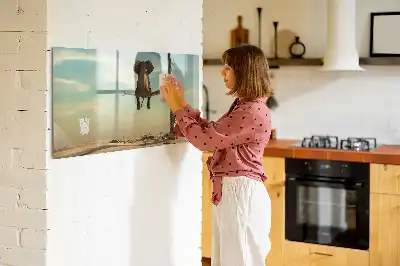 Lavagna magnetica per scrivere decorazione con elefante sull'albero