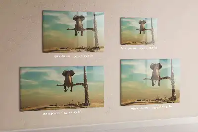Lavagna magnetica per scrivere decorazione con elefante sull'albero