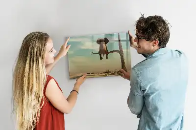Lavagna magnetica per scrivere decorazione con elefante sull'albero