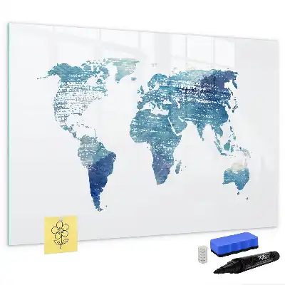 Mappa del mondo lavagna magnetica per scrivere