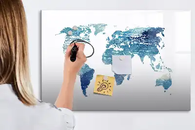 Mappa del mondo lavagna magnetica per scrivere
