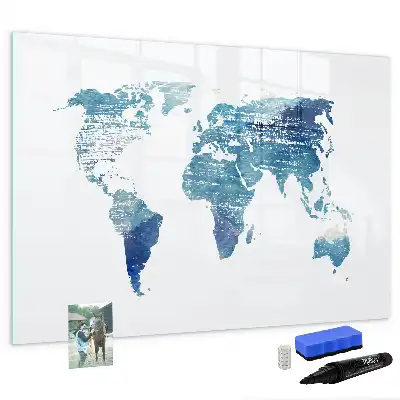 Mappa del mondo lavagna magnetica per scrivere