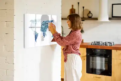 Mappa del mondo lavagna magnetica per scrivere