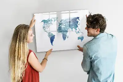 Mappa del mondo lavagna magnetica per scrivere