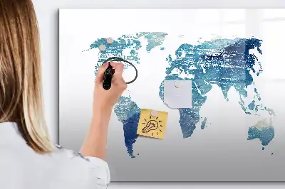 Mappa del mondo lavagna magnetica per scrivere