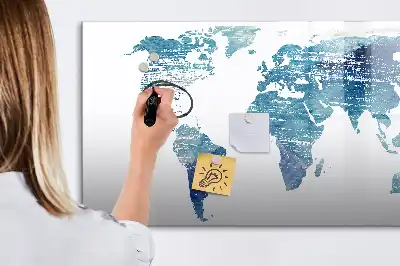 Mappa del mondo lavagna magnetica per scrivere