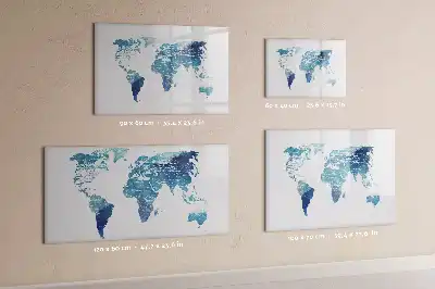 Mappa del mondo lavagna magnetica per scrivere