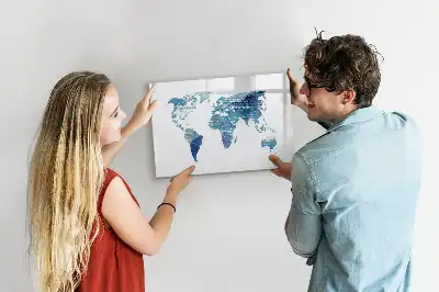 Mappa del mondo lavagna magnetica per scrivere
