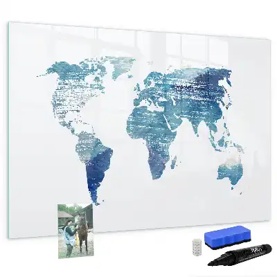 Mappa del mondo lavagna magnetica per scrivere
