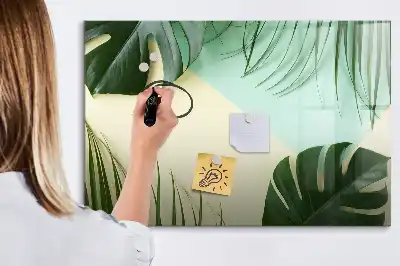 Lavagna magnetica per disegnare motivo foglie di monstera