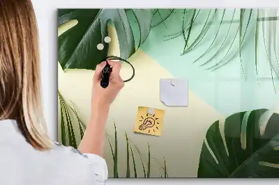 Lavagna magnetica per disegnare motivo foglie di monstera