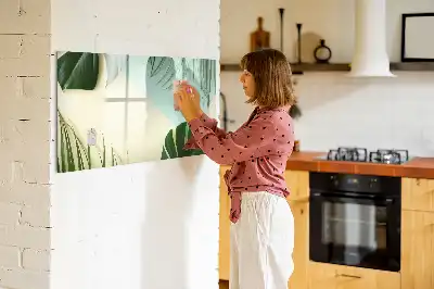 Lavagna magnetica per disegnare motivo foglie di monstera