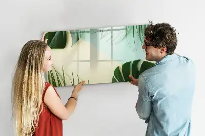 Lavagna magnetica per disegnare motivo foglie di monstera
