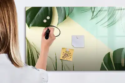 Lavagna magnetica per disegnare motivo foglie di monstera