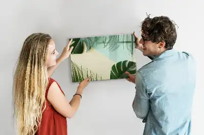 Lavagna magnetica per disegnare motivo foglie di monstera