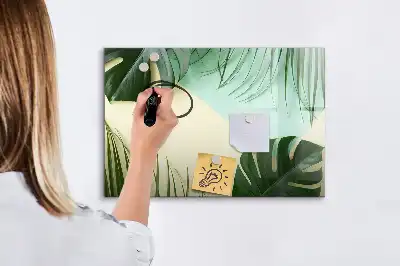 Lavagna magnetica per disegnare motivo foglie di monstera