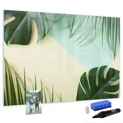 Lavagna magnetica per disegnare motivo foglie di monstera