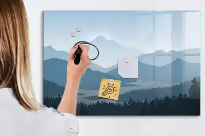Lavagna magnetica per disegnare motivo paesaggio montano