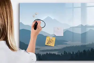 Lavagna magnetica per disegnare motivo paesaggio montano