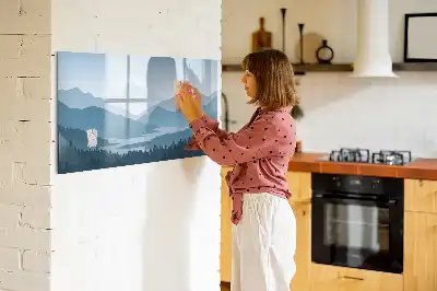 Lavagna magnetica per disegnare motivo paesaggio montano