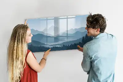 Lavagna magnetica per disegnare motivo paesaggio montano
