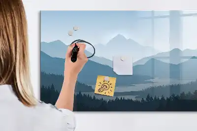 Lavagna magnetica per disegnare motivo paesaggio montano