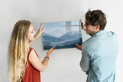 Lavagna magnetica per disegnare motivo paesaggio montano