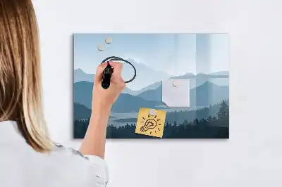 Lavagna magnetica per disegnare motivo paesaggio montano