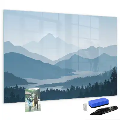Lavagna magnetica per disegnare motivo paesaggio montano
