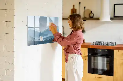 Lavagna magnetica per disegnare motivo paesaggio montano