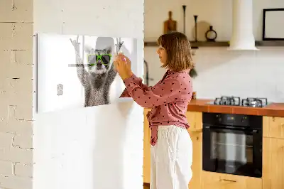 Lavagna magnetica per disegnare decorata con succulente e occhiali