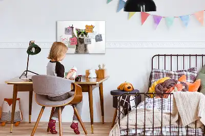 Lavagna magnetica per disegnare decorata con succulente e occhiali