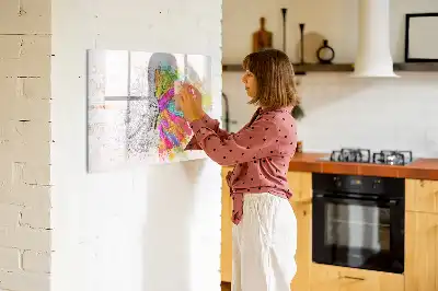 Lavagna magnetica per disegnare motivo astrazione del cervello