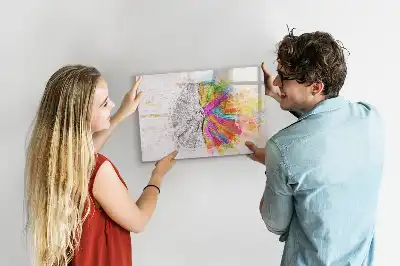 Lavagna magnetica per disegnare motivo astrazione del cervello