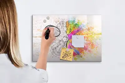 Lavagna magnetica per disegnare motivo astrazione del cervello