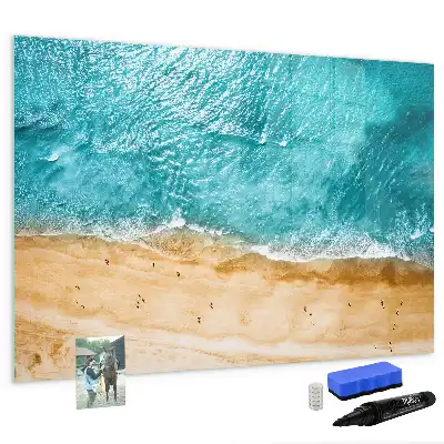 Lavagna magnetica per disegnare motivo persone sulla spiaggia