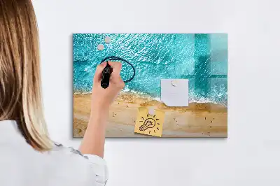 Lavagna magnetica per disegnare motivo persone sulla spiaggia