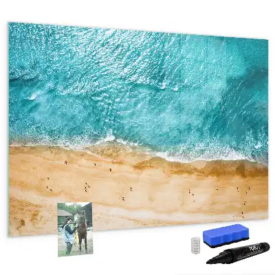 Lavagna magnetica per disegnare motivo persone sulla spiaggia