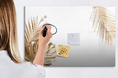 Lavagna magnetica con stampa di foglie esotiche