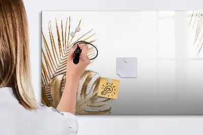 Lavagna magnetica con stampa di foglie esotiche