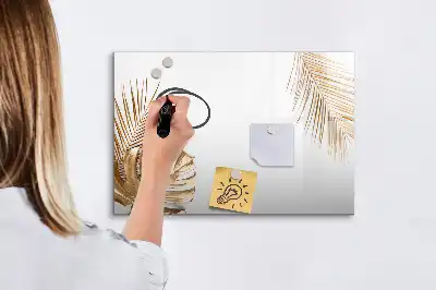 Lavagna magnetica con stampa di foglie esotiche