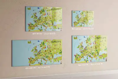 Lavagna magnetica per disegnare mappa del mondo con bandiere