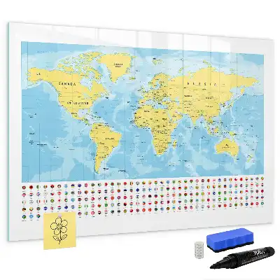 Mappa del mondo lavagna magnetica per scrivere