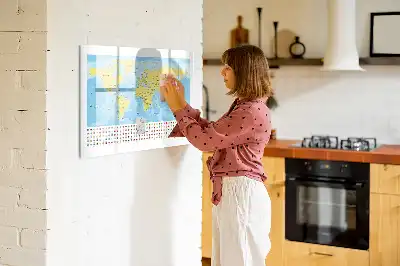 Mappa del mondo lavagna magnetica per scrivere