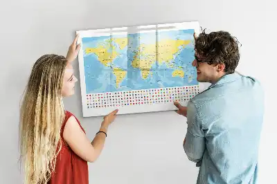 Mappa del mondo lavagna magnetica per scrivere