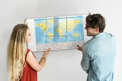 Mappa del mondo lavagna magnetica per scrivere