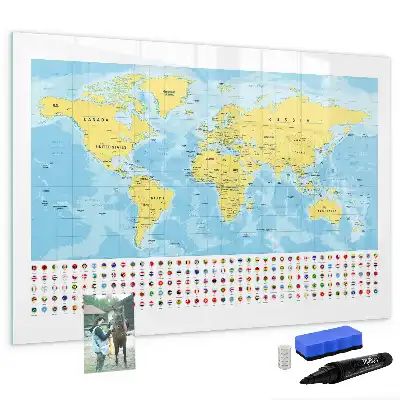 Mappa del mondo lavagna magnetica per scrivere