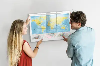 Mappa del mondo lavagna magnetica per scrivere